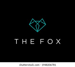 Abstract luxury fox head logo design template