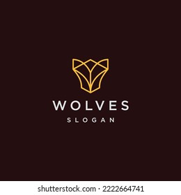 Abstract luxury fox head logo design template