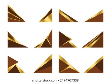 Abstract Luxury Geometric Corner Element Shape for Banner. Vector Illustration Set