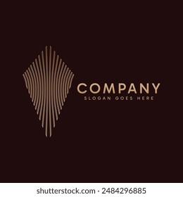 An abstract luxury geometric logo combines sophisticated design elements with geometric shapes to create a visually striking and elegant symbol. Using clean lines, symmetry, and minimalistic aesthetic