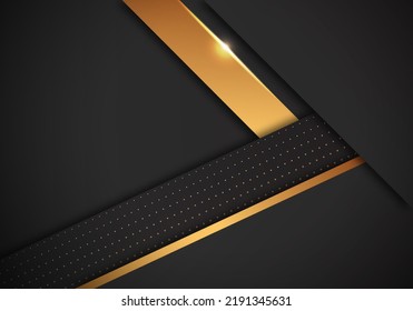 Abstrakte, geometrische Überschneidungen auf schwarzem Hintergrund mit Kombinationen aus Glitter und Golden Lines, die Punkte leuchten