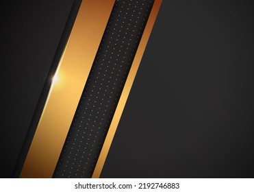 Abstrakte, geometrische Überschneidungen auf schwarzem Hintergrund mit Kombinationen aus Glitter und Golden Lines, die Punkte leuchten