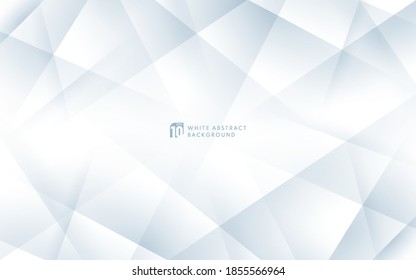 Abstract luxury geometric white and grey background with copy space. Elegant white triangle shapes background. Vector illustration