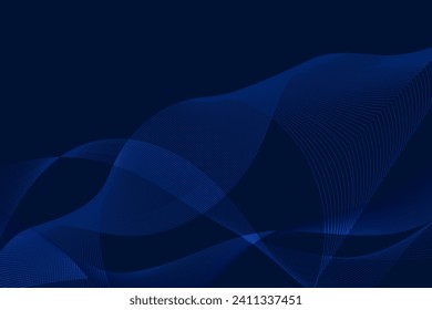 Abstract luxury glowing lines curved overlapping on dark blue background. Template premium award design. Vector illustration