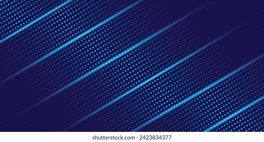 Abstract luxury glowing lines curved overlapping on dark blue background. Template premium award design. Vector