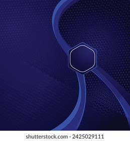 Abstract luxury glowing lines curved overlapping on dark blue background. Template premium Product Background design. Vector illustration