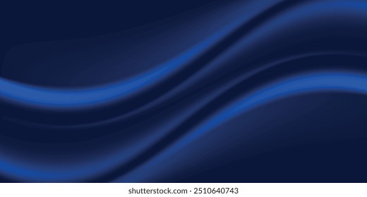 Abstract luxury glowing lines curved overlapping on dark blue background. Template premium award design.
