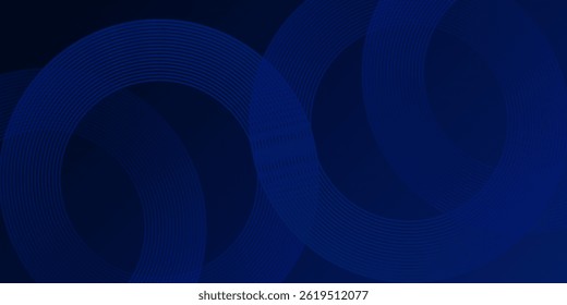 Abstract luxury glowing lines curved overlapping on dark blue background. Template premium award design. Vector illustration