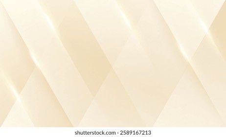 Abstract luxury gold background with cream beige paper line, shadow and sparkling light. Elegant 3d paper art banner design for banner, presentation, poster, card, vector illustration.