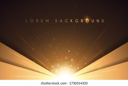 Abstract luxury gold background with light effect