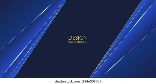 Abstract luxury gold blue template design. Contemporary style graphic. Vector illustration for presentation, banner, cover, web, flyer, card, poster, wallpaper, texture, slide, social media
