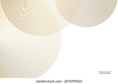 Abstract luxury gold circle line pattern overlay isolated on white background in concept luxury