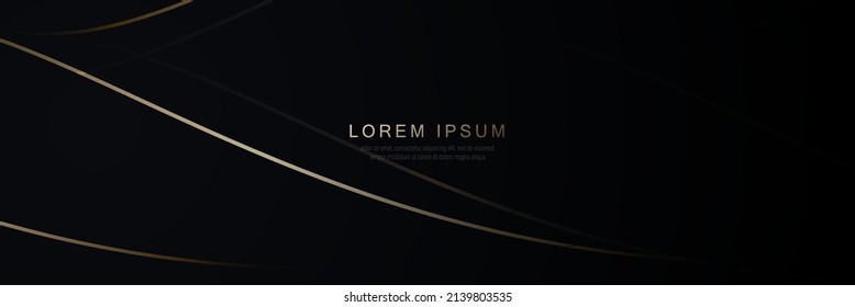 Abstrakte Luxus-Goldkurve Linien Form auf dunklen Hintergründen. Website, Banner und Broschürenhintergrund. Vektorgrafik