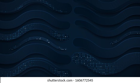 Abstract luxury gold and dark blue background. Vector illustration