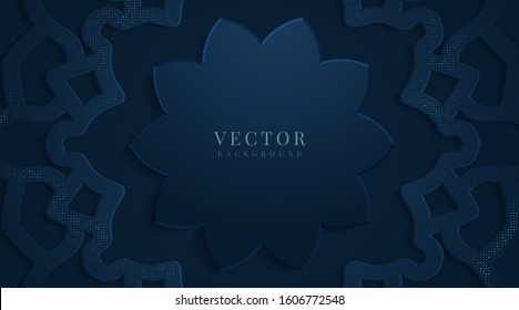 Abstract luxury gold and dark blue background. Vector illustration