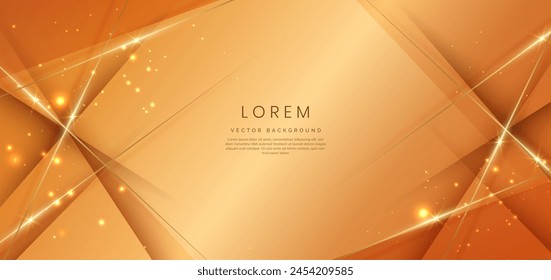Abstract luxury gold elegant geometric diagonal overlay layer background with golden lines. You can use for ad, poster, template, business presentation. Vector illustration