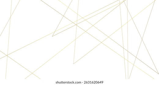 Abstract luxury gold geometric random chaotic lines with many squares and triangles shape. Seamless luxury geometric premium luxury banner presentation gold line