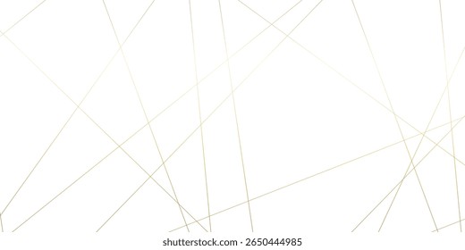 Abstract luxury gold geometric random chaotic lines with many squares and triangles shape on transparent background.	