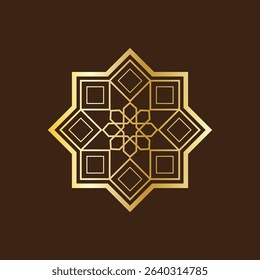 Abstract luxury gold Islamic pattern, geometric pattern vector. Modern vector illustration for greeting card, cover, flyer, wallpaper. Abstract texture ornament design, repeating tile