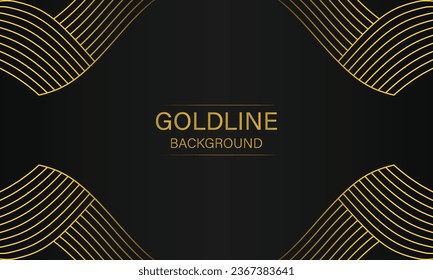 abstract luxury gold line black background design