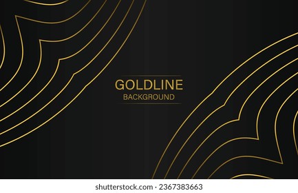 abstract luxury gold line black background design