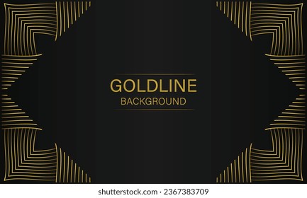 abstract luxury gold line black background design