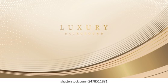 Abstract luxury Gold Lines on White Curved Background