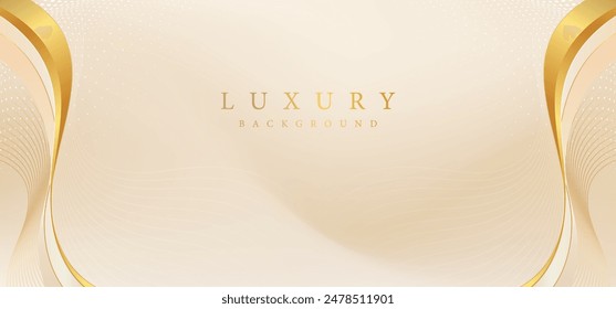 Abstract luxury Gold Lines on White Curved Background