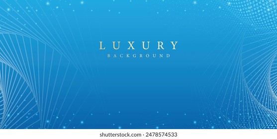 Abstract luxury Gold Lines on light blue Background