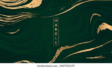 Abstract luxury gold marble stone texture green background. Vector illustration.