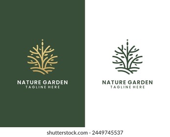 Abstraktes Luxus-Gold-Natur-Garten-Logo-Design