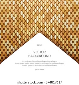 Abstract luxury gold pattern of a plurality of elements. An empty white space for text.