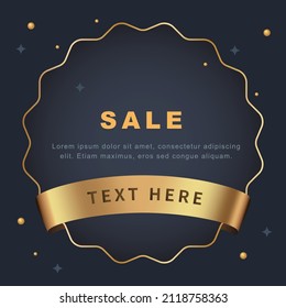 Abstract luxury gold sale banner. 