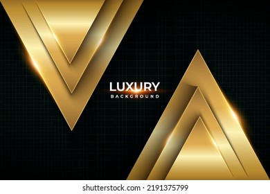 Abstract Luxury Gold Shape with black background. Suitable for wallpaper and etc.