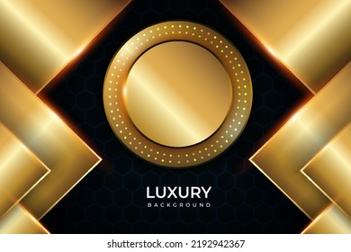 Abstract Luxury Gold Shape with black background. Suitable for wallpaper and etc.