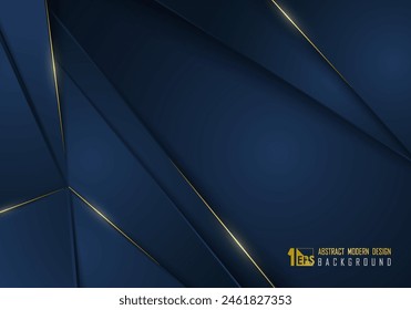 Abstrakte luxuriöse goldene Vorlage mit klassischem Farbverlauf blaue Vorlage Dekoration Kunstwerk Design Hintergrund. Vektorgrafik 