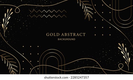 Abstract luxury golden art background, Luxury cover design with text, golden texture and wavy line art background