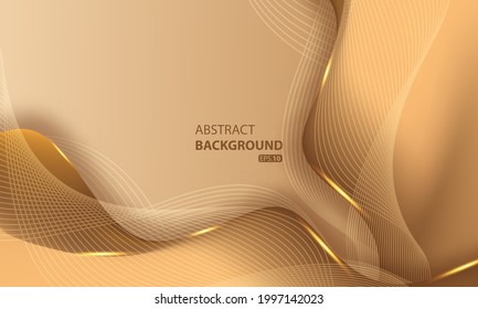 Abstract luxury golden lines background with glow effect