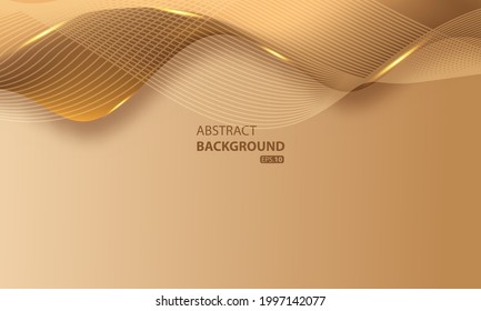 Abstract luxury golden lines background with glow effect