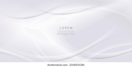 Abstract luxury golden lines curved overlapping on white background. Template premium award design. Vector illustration