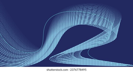 Abstract luxury golden lines curved overlapping on dark blue background.