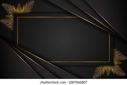 abstract luxury golden lines on black background