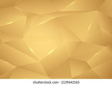 Abstract luxury golden polygon template design with glitter. Well organized object for usage background. Illustration vector