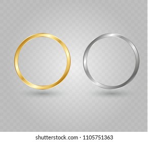 Abstract luxury golden ring. Vector light circles and spark light effect.