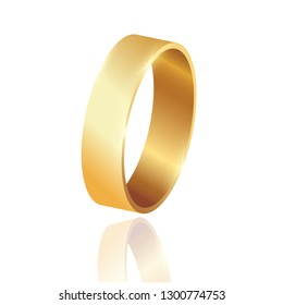 Abstract luxury golden ring. Vector light circles spotlight light effect.