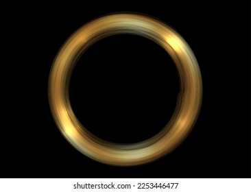 Abstract luxury golden ring. Vector light circles and spark light effect. Gold round logo smooth satin effect isolated on black background 
