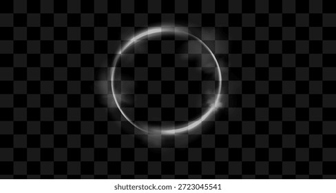 Anel de ouro de luxo abstrato. Círculos de luz vetorial e efeito de luz de faísca.