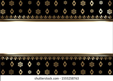 Abstract Luxury golden vector invitation card template, Line thai Traditional Thai style pattern vector illustration, Line thai background.