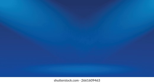 Abstract Luxury gradient Blue background. Smooth Dark blue with Black vignette Studio Banner.