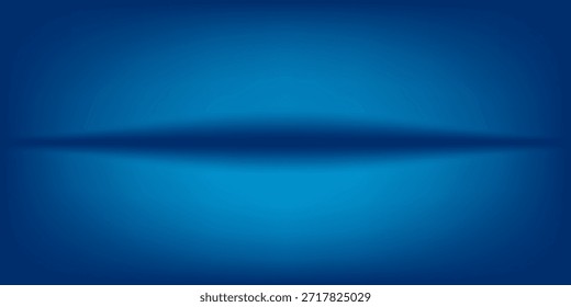 Abstrakt Luxus Farbverlauf Blauer Hintergrund. Glattes Dunkelblau mit schwarzer Vignette Studio Banner.


